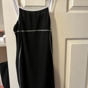 *never worn*  black midi dress with white detailing